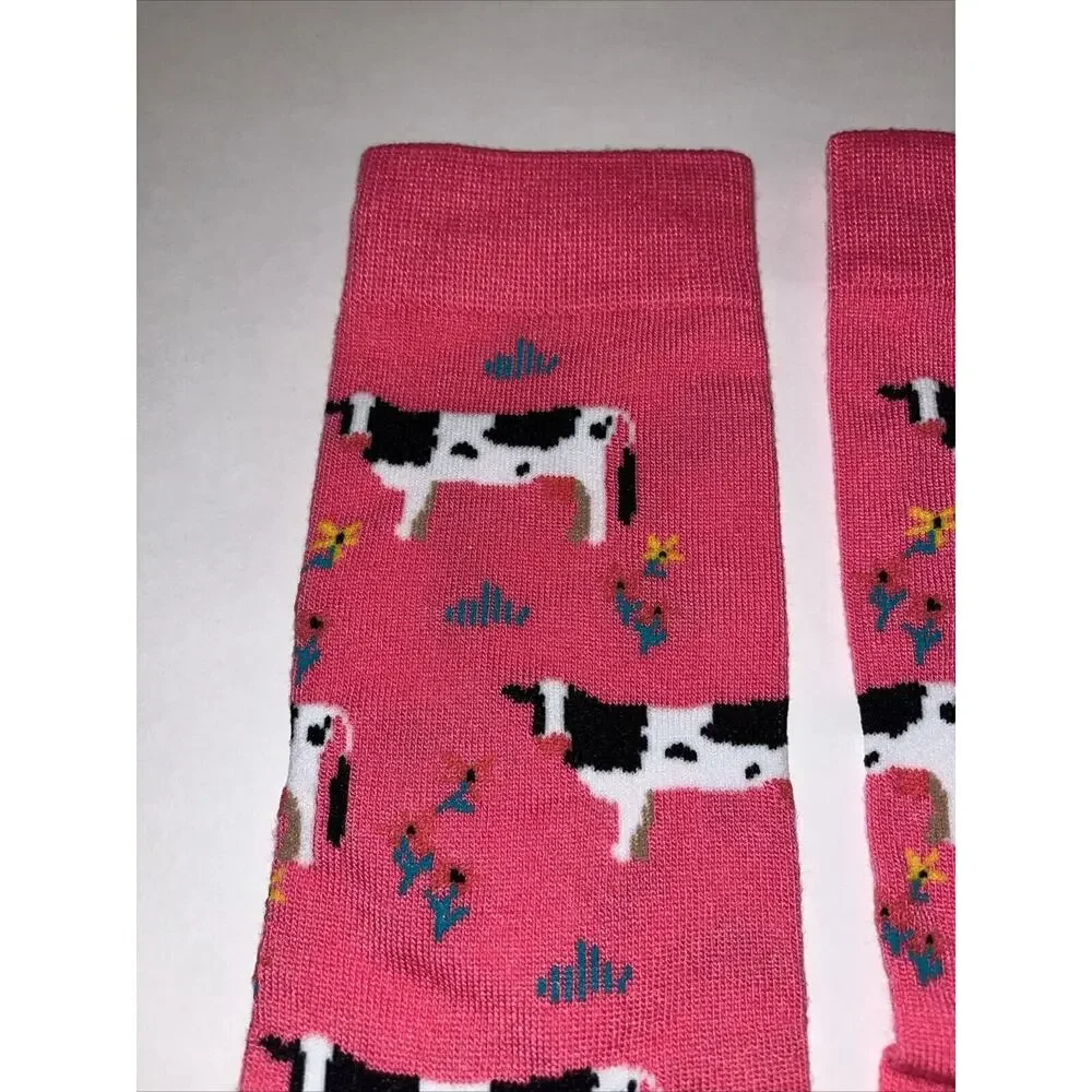 Cow Pink Socks Brand New! one size fits US size 6-10 UNISEX/Men/Women